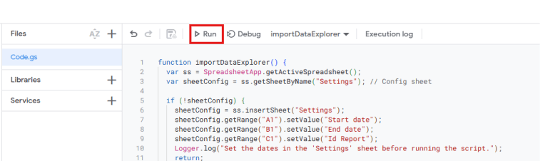 Run Script on App Script