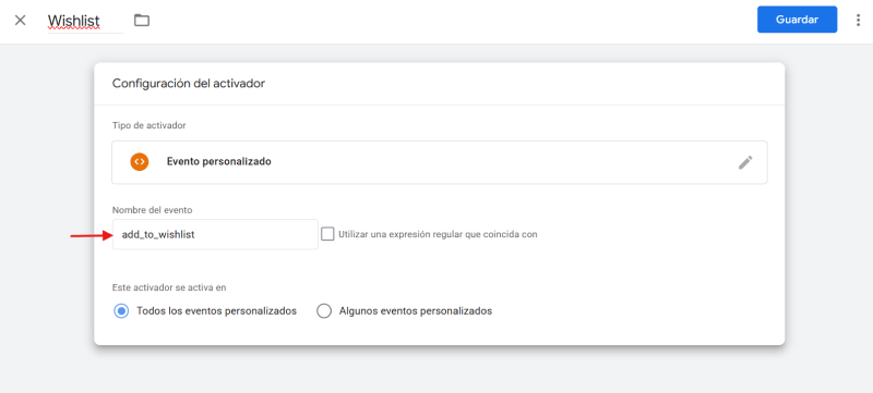 Cómo configurar evento personalizado en Google Tag Manager
