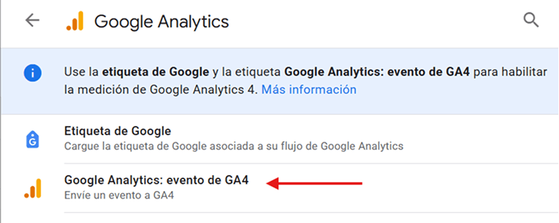 Cómo configurar etoqueta de Evento de GA4 en Google Analytics