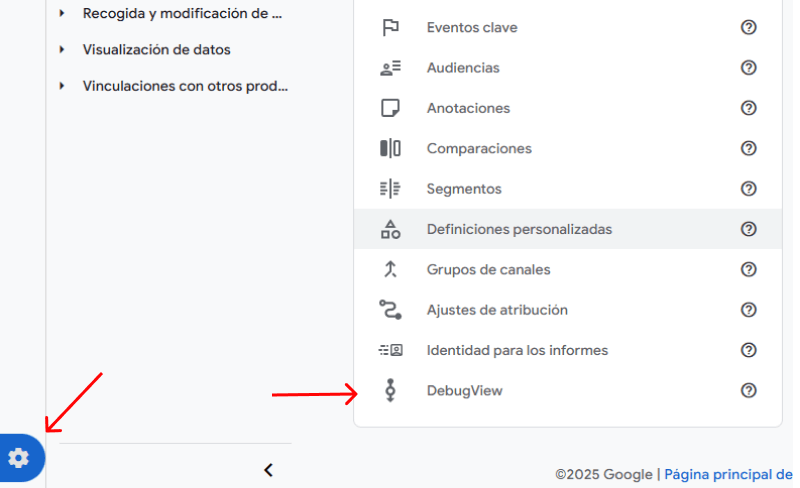 Cómo activar el debugview en Google Analytics 4