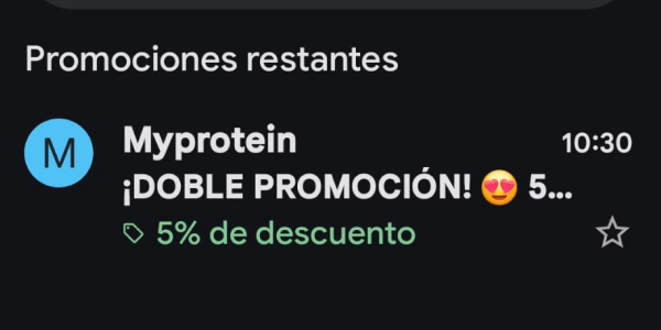 Anotación en email Gmail promociones